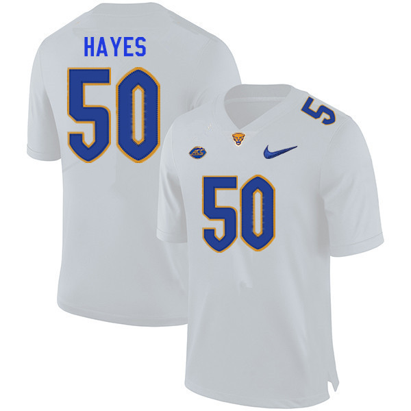 Men #50 Dayon Hayes Pitt Panthers College Football Jerseys Sale-White